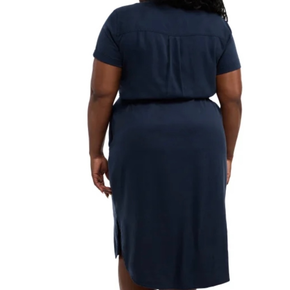 Teddi Rose Womens M Shirt Dress Navy Blue Tencel Relaxed Fit FAST SHIPPING - Picture 4 of 4